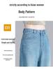 Women's High-Waisted Blue Retro Wide-Leg Denim Pants