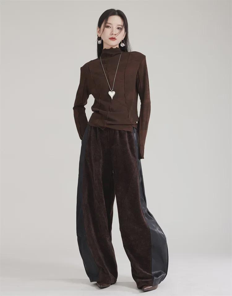 Maillard Women's Wide-Leg Velvet-Lined Sports Sweatpants for Autumn/Winter