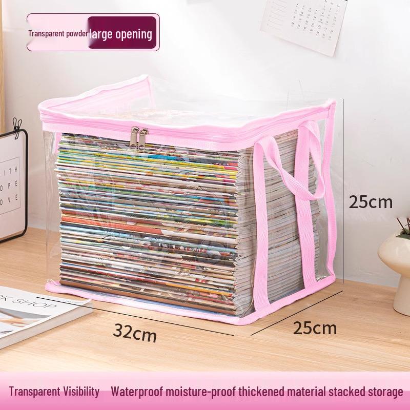 Clear Dustproof Book Storage Bag - Large Capacity Organizer for Students
