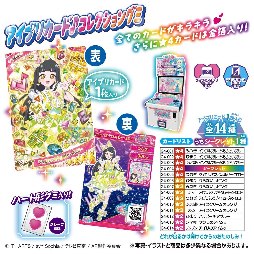 Takara Tomy Arts Secret Eye Pri Card Collection Gummy 4 Grape Flavored Gummy Toy Set of (TAKARATOMY A.R.T.S) Vol. Candy/Candy [Box 20]