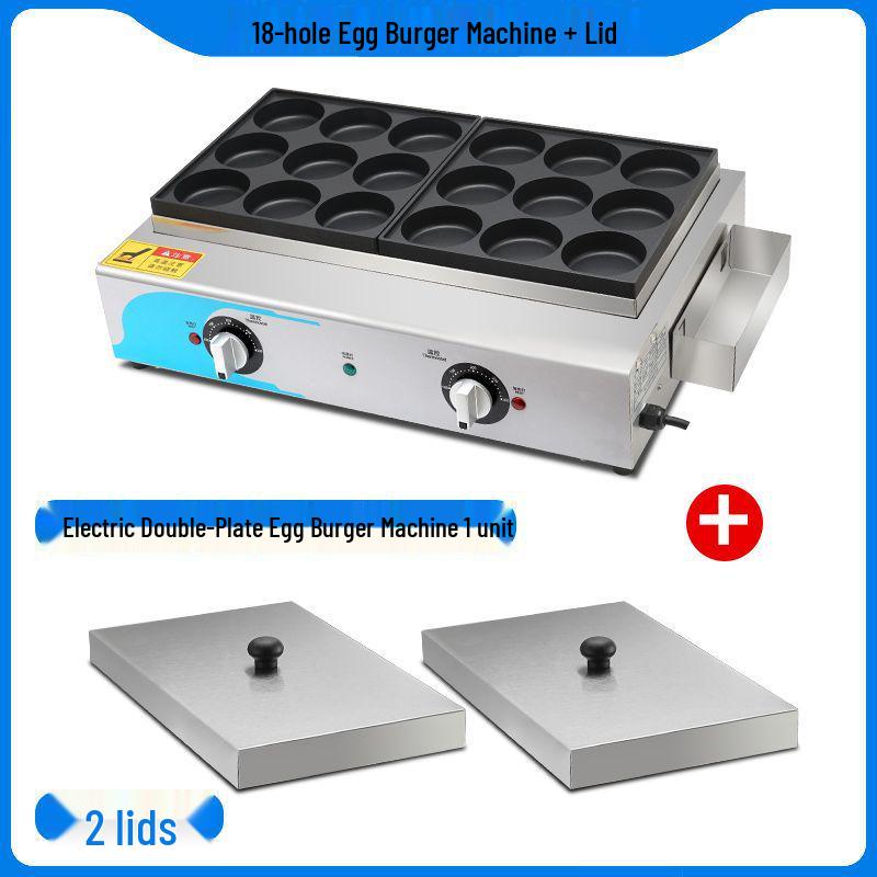 Electric 18-Hole Egg Burger and Red Bean Cake Maker for Street Stalls