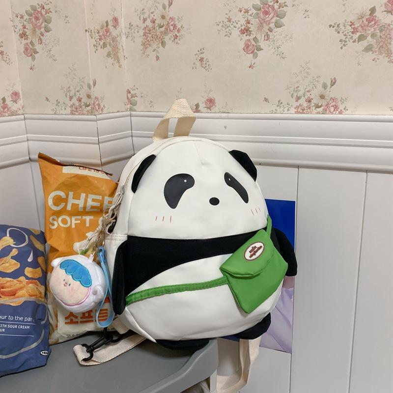 Literary Style Large-capacity Shoulder Bag Cute Panda Pattern Middle School Student School Bag Girl Backpack