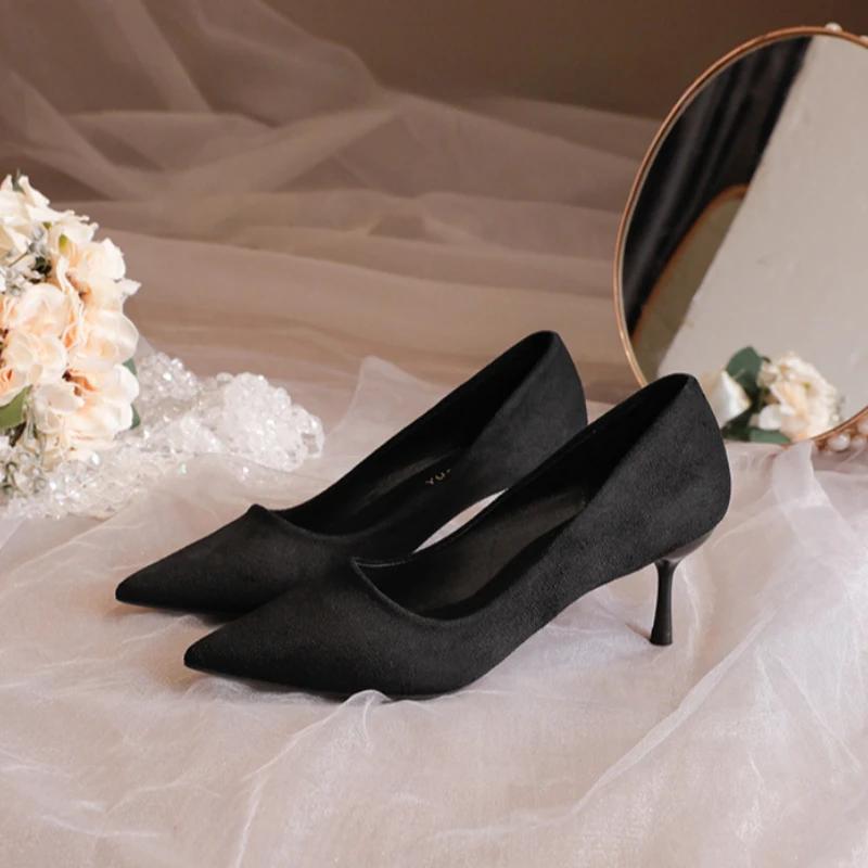 Módní boty Kůže Dámské lodičky Sexy vysoké podpatky Špičaté Dámské párty boty Stiletta Dámské podpatky Módní svatební boty