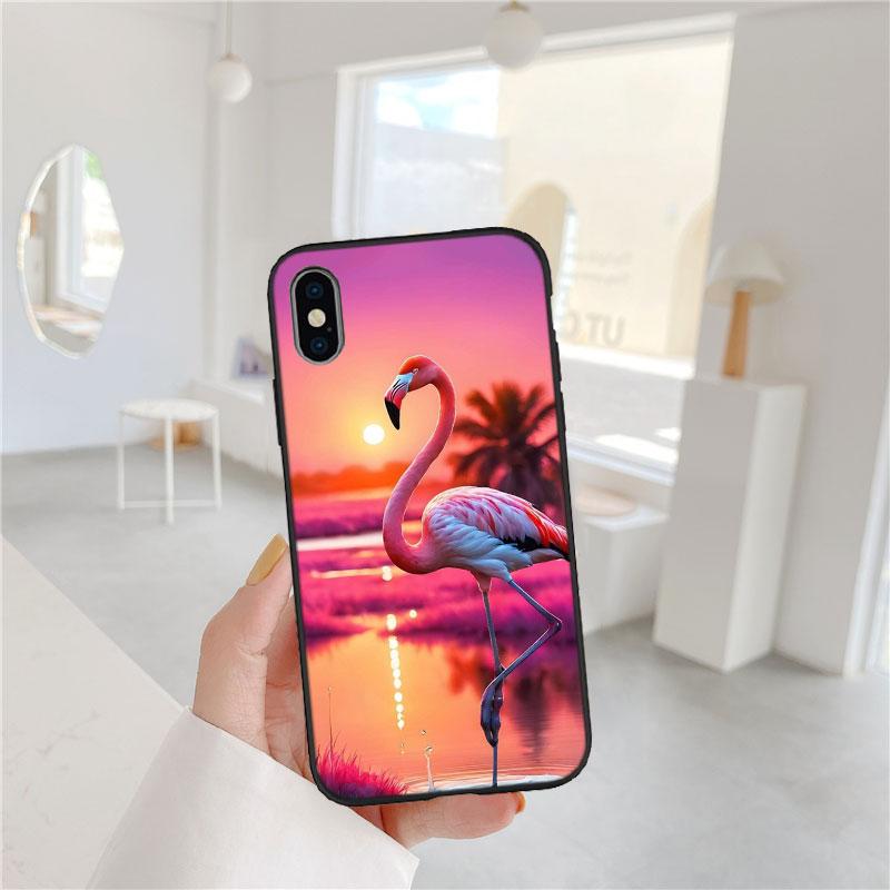 CJ54 Flamingos Pink bird flower Soft Shell Phone Case for Redmi Note 8 9 Pro Max 9S 9T 9C NFC 8T 8A 10A A4