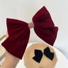 Sweet Lace Big Red Bow Clip Princess Shiny Hairpin Headdress Accessories