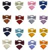 Floral Jacquard Adjustable Pre Tied Bows Tie and Pocket Square Handkerchief Set for Men Elegant Design Wedding Bowtie