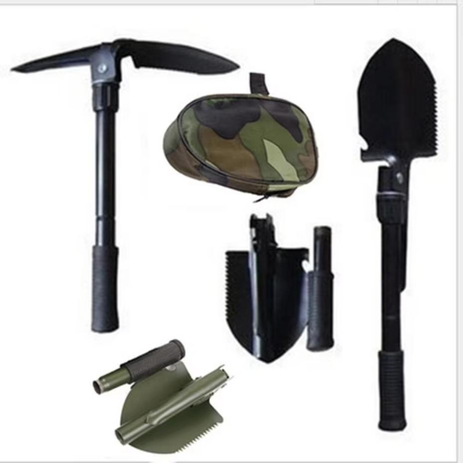 Outdoor Camping Shovel Survival Camping Spade Portable Garden Weeding Camping 4-in-1 Multi-purpose Military Portable Folding