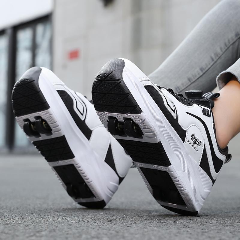 29-40 Dětské čtyřkolečkové sportovní boty Odnímatelné ploché boty Dětské brusle Kolečkové brusle Boty pro děti