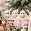 Glitter Powder Xmas Penguin Reindeer Pendant Cartoon Animal Pendant  Christmas Tree Decoration