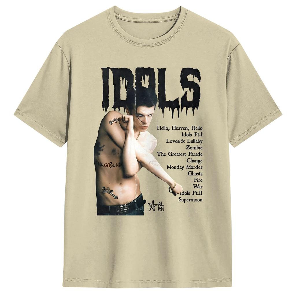 Casual T Shirt Summer Idols Tour Yungblud Hipster T Shirts Cotton Tshirt for Unisexs YK Fun Short Sleeve Top Tees