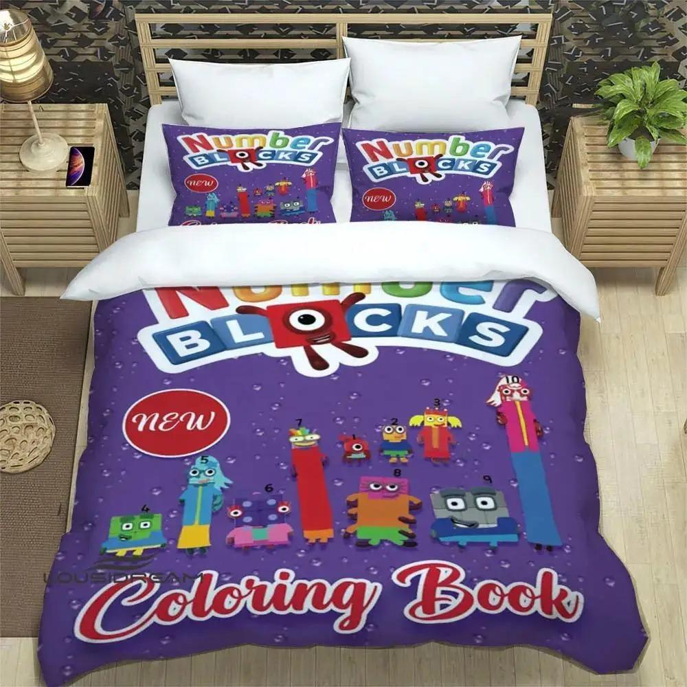 N-Zahlenblöcke Cartoon-Druck Bettwäschesets Exquisites Zubehörset Bettdeckenbezug Bettdecke Set Bettwäscheset Luxus Geburtstagsgeschenk