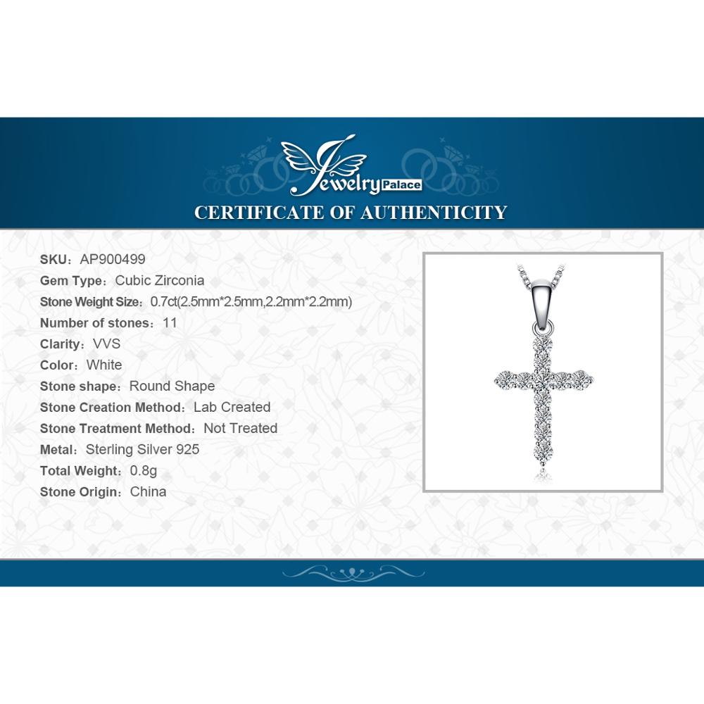 JewelryPalace Cross Sideway 925 Silver Cubic Zirconia Pendant Necklace for Women Yellow Gold Rose Gold Plated No Chain