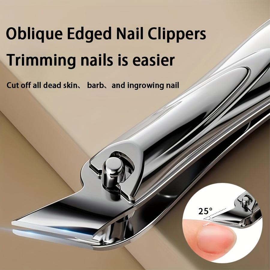 3pcs Heavy-Duty Stainless Steel Nail Clippers with Nano Glass File Professional-Grade for Thick Nails & Ingrown Toenails Gifts
