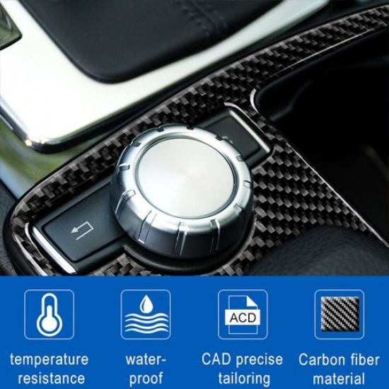 For Mercedes-Benz C-Class W204 W212 Carbon Fiber Interior Gear Shift Cover Trim