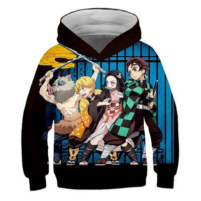 Ιαπωνικό Anime Demon Slayer: Kimetsu No Yaiba Tanjiro Παιδική Φούτερ με Εκτύπωση Κινούμενα Σχέδια Επιβίωσης Ανδρικό και Γυναικείο Πουλόβερ Τζάκετ