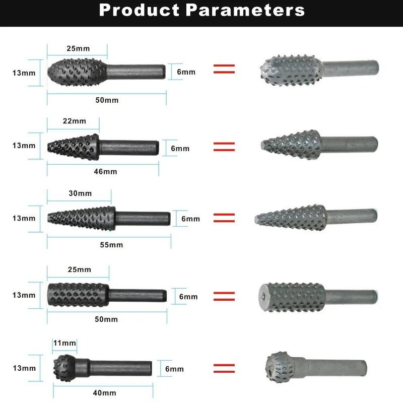 1/4'' 5dílná sada vrtáků Řezné nástroje pro zpracování dřeva Nůž Nástroj pro řezbářství do dřeva Tesařské nástroje na řezání dřeva WorkSada vrtáků