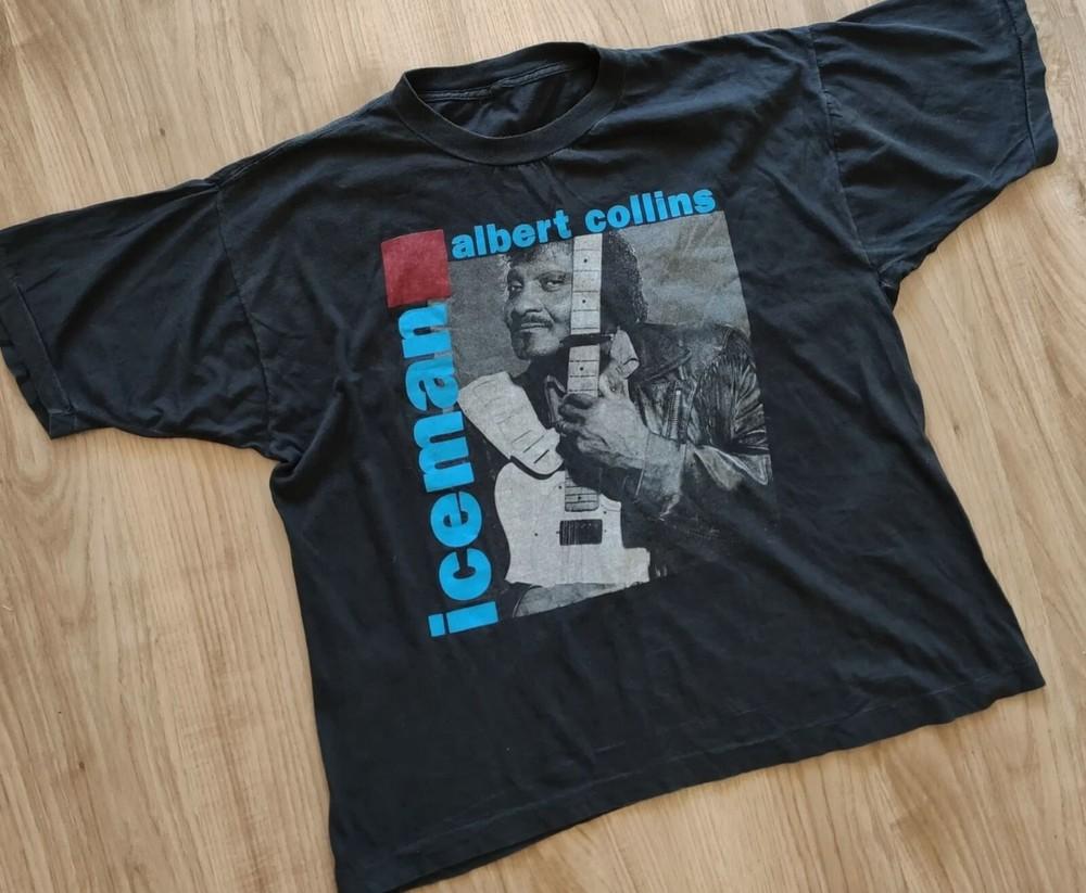 Винтажная футболка Iceman Albert Collins 1991 года Классическая черная Унисекс S-2345XL Унисекс Футболка L