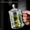 MENGTING Żaroodporny Szklany Kubek do Herbaty z Pokrywką i Uchwytem