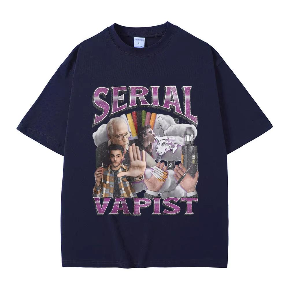 Funny Serial Vapist Graphic T Shirts Unisex Women Fashion Vintage Short Sleeve Male Casual Oversized Pure Cotton Crewneck Tshirt