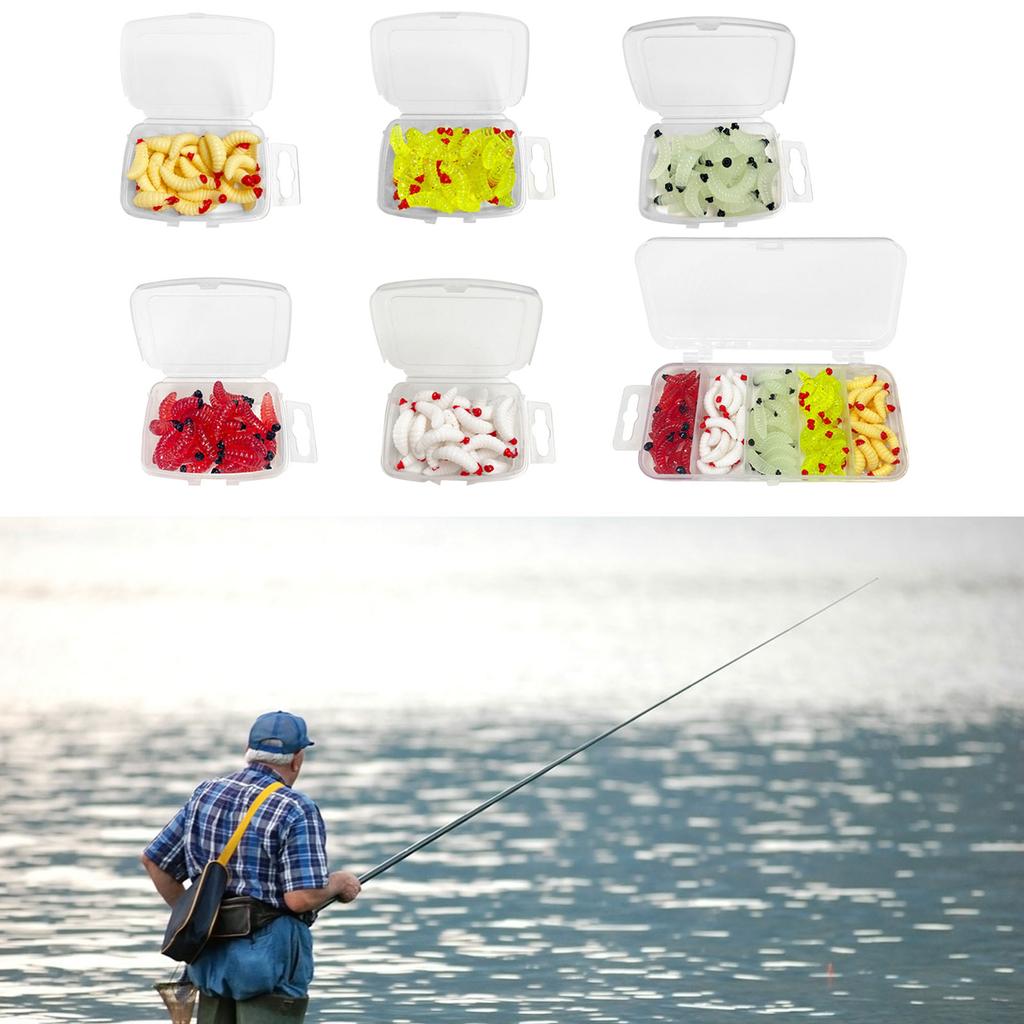 Soft Plastic Maggot Worm Earthworm Baits Soft Artificial Bread Worm Fishing Lure Artificial Baits Jigging Wobblers