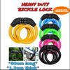 4 Digit Strong Heavy Duty Cycle Security Bicycle Lock Combination Number Bike Lock Password Resettable Padlock Bike Accessories 4