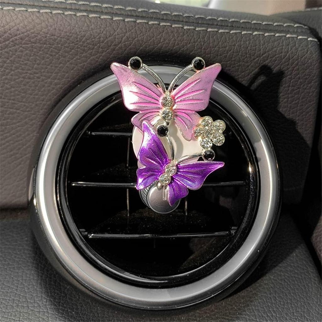 Butterfly Car Accessories, Cute Air Freshener, Air Vent Clip Conditioning Outlet Clip Car Air Freshener, Bling Car Accessories for Women