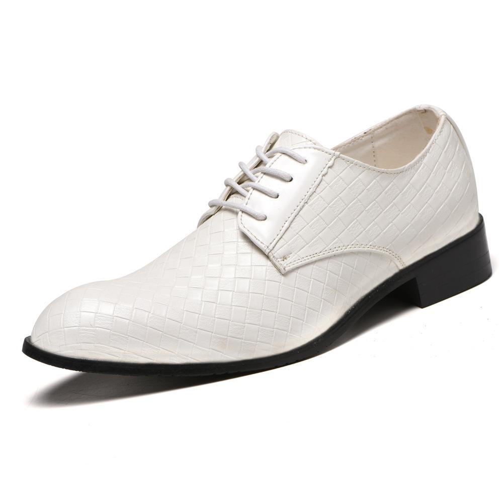 Checkered Leather Shoes Men Big Size Casual Shoes for Men