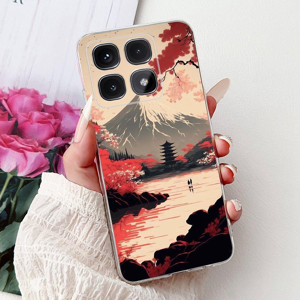 Clear For Xiaomi 14T Case Cover Luxury Cute Cat Fashion Flowers Funny Cool Painted Soft Phone Case 2406APNFAG