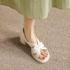 Krazing Pot Mikrofaser Mode Dicke Mittlere Absätze Peep Toe Schuhe Europäisches Design Sommer Größe 43 Größe 42 Plateau Damen Sandalen