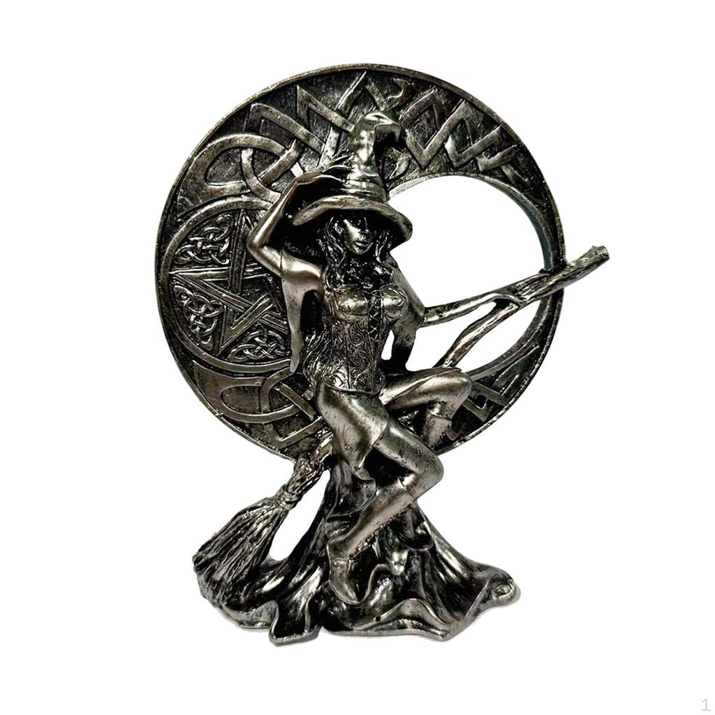 Halloween Figurine Decorative Sculpture Witch Statue Desktop Ornament Decor for Cabinet