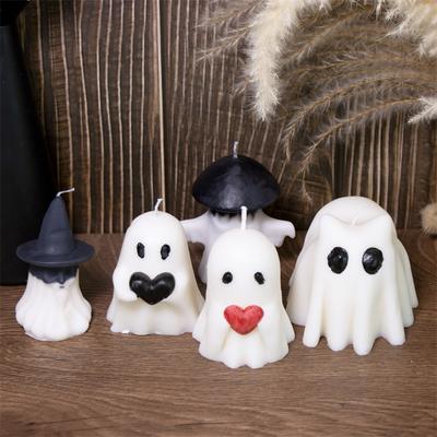 Ghost Halloween Candle Mold DIY Halloween Candle Crafts Plaster Resin Cast Mold Home Artwork Make Halloween Gifts
