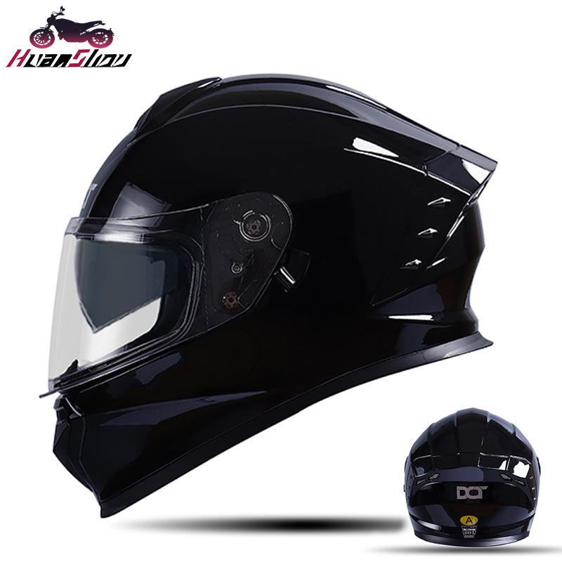 In-Stock Full-Face Double Lens Motorcycle Helmet - Retro Design for Men & Women, Ideal for Street Bikes & Scooters