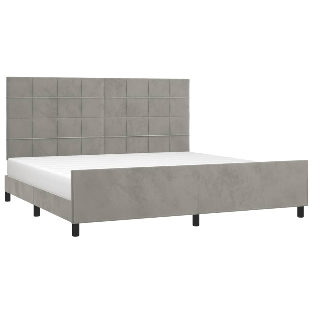 Bed Frame without Mattress Light Grey 200x200 cm Velvet