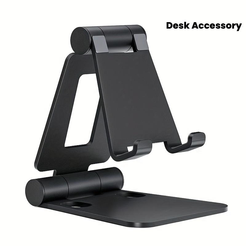 1Pc Adjustable Aluminum Alloy Mobile Phone Holder - Stylish Black Desktop and Bedside Holder