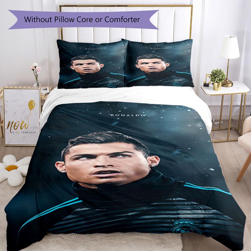 Set Biancheria da Letto Cristiano Ronaldo Copripiumino Traspirante con Federe Decorazione per la Casa Regalo di Compleanno
