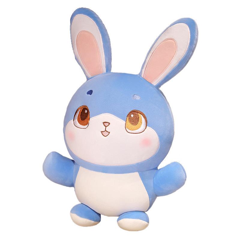 New Cute Blue and Blue Rabbit Doll Plush Toy Cute Rabbit Doll Housewarming Ornament for Girlfriend