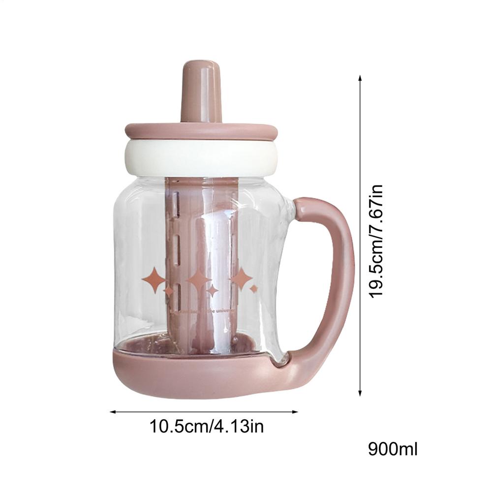 

Large Water Cup 900ml Large Water Bottle With Straw Heat-Resistant Hydration Cup Leak-Proof Drinkware Modern For Commuting OTHER помаранчевий