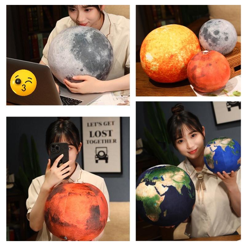 Crystal Ultra-soft Plush Toy Pillow With Planetary Designs Earth, Moon, Mars
