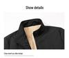 Men's Winter Fleece-Lined Stand Collar Jacket: Warm, Thick, Casual Fashion for Middle-Aged