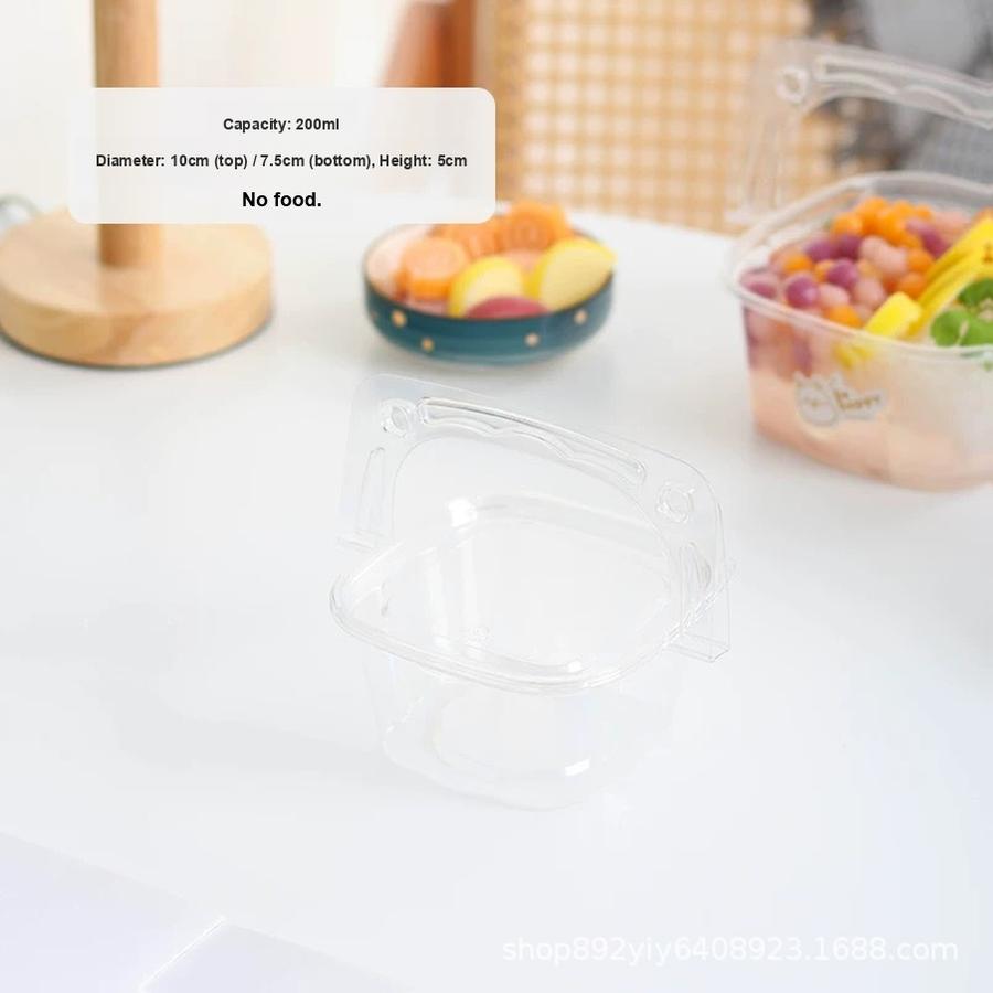 

100 шт. коробка для різання фруктів для десерту, торта, кемпінгу, пікніка, відкритого повітрю, прозорий футляр для перенесення 1 PCS 230 mL чистий