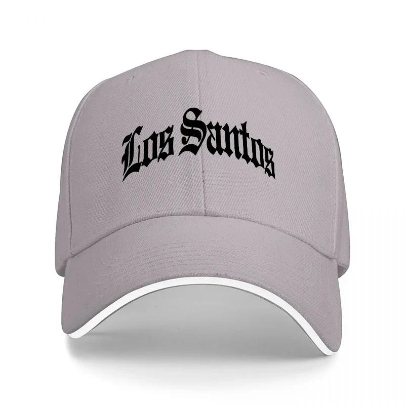 Los Santos Schwarze Baseballkappe Klassischer Streetstyle Gesticktes Logo Verstellbare Snapback-Kappe für Urbane Mode-Enthusiasten