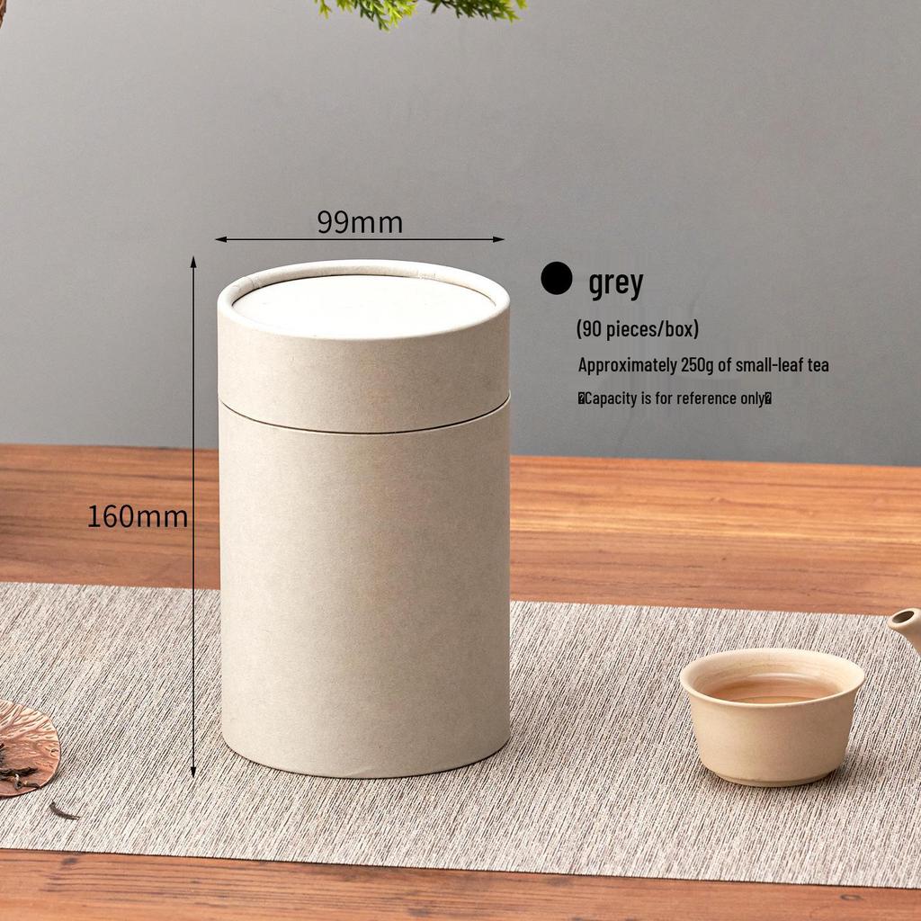 Retro Cowhide Paper Tea Can: Green & White Tea Storage Box