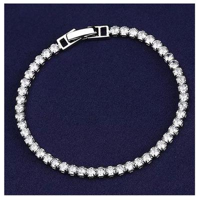 [R7549] - Silver White 'Sissi' Designer Bracelet - 3 Mm (crystal River)