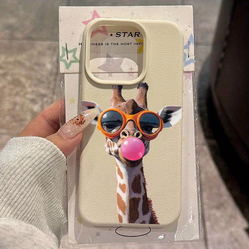 Fashion Funny Giraffe Pattern Phone Case For IPhone 17 Pro Max 16 15 14 13 12 11 Pro Case 14 Plus 16E 17 Air Silicone Soft Cover