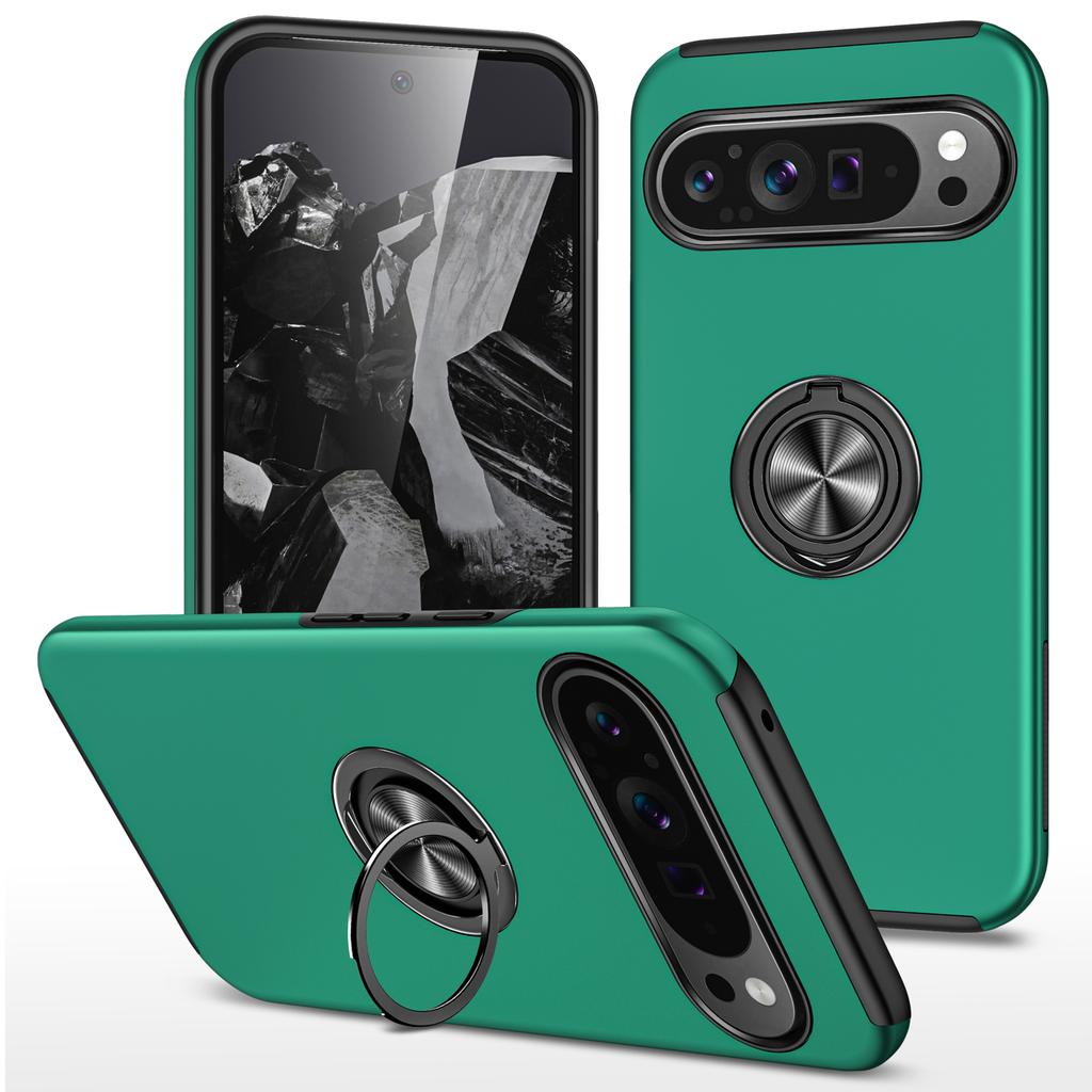 For Google Pixel 9 Pro XL Back Case Kickstand PC+TPU Shock-Absorbent Phone Cover