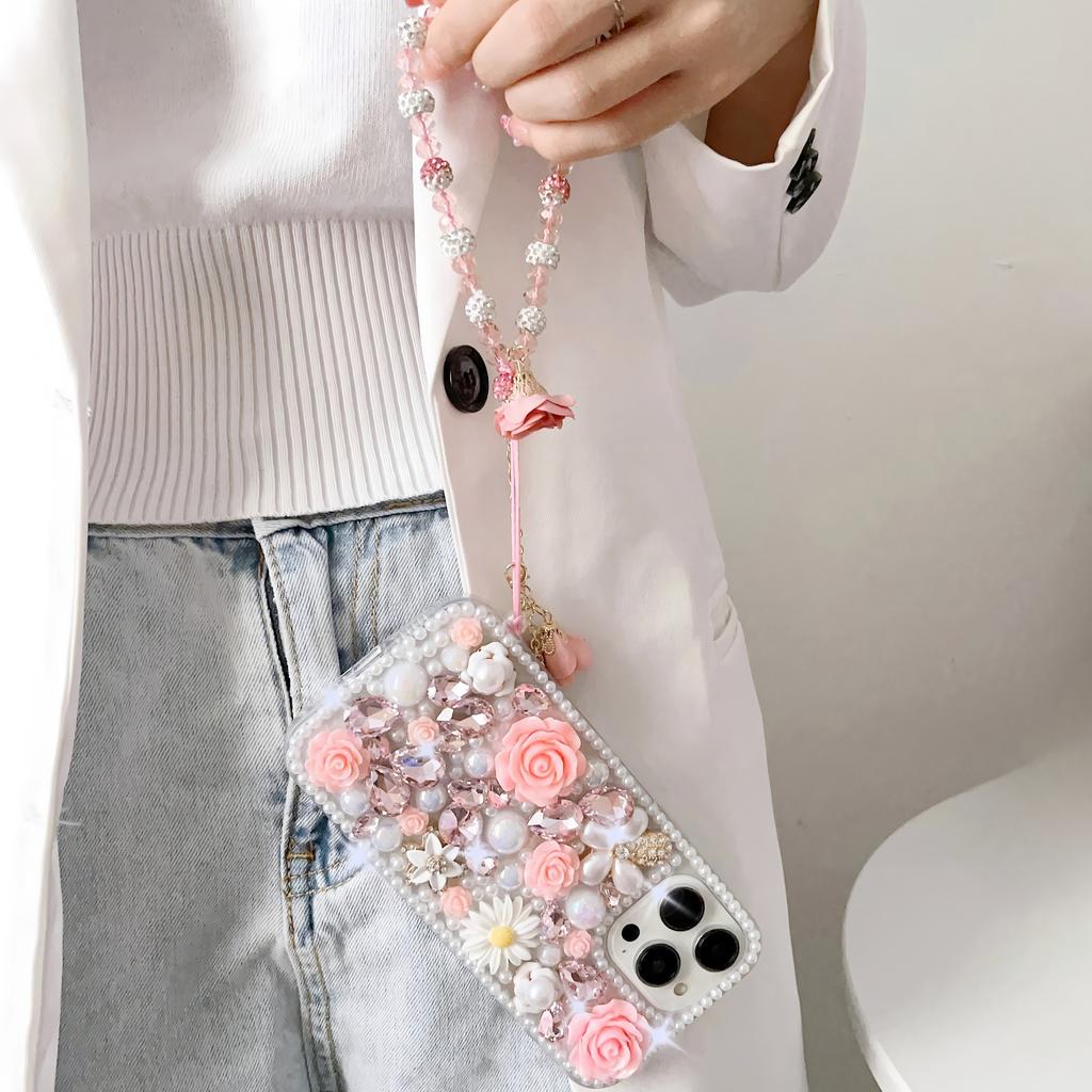 Luxury 3D Floral Phone Case For XiaoMi 15 Ultra 14 Pro 14T 14A Plus 13 Lite 13T 12 12T 12S 12X 5G Handmade Pearl Crystal Rhinestone Cover