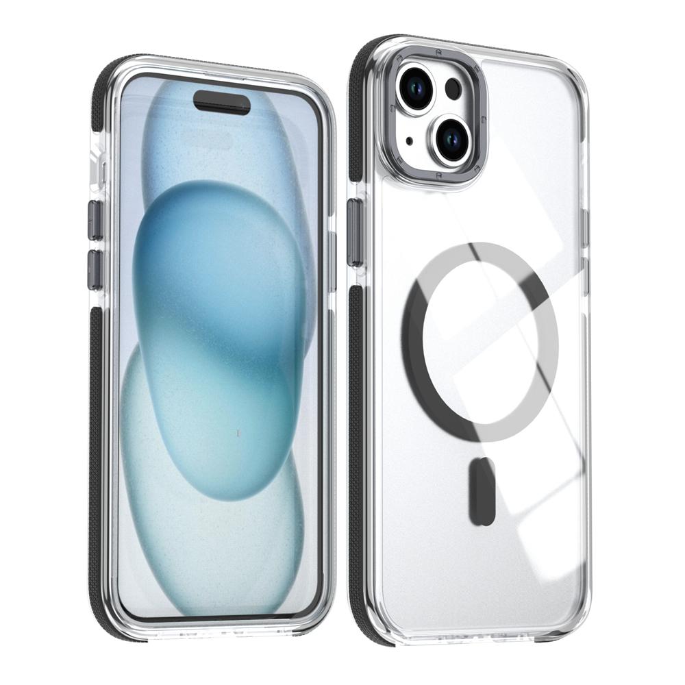 KEYSION Transparent Magnetic Case for MagSafe for iPhone 14 15 Pro Max Wireless Charging Shockproof Phone Cover for iPhone 14 15 Plus