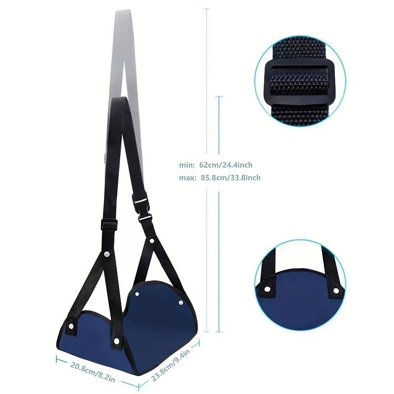 Airplane Footrest With Adjustable Strap, Portable Hammock Leg Rest, Perfect Travel Accessories