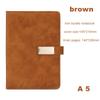 A5 Size Business Notebook with 80g Beige Paper Lined Magnetic Buckle Hard Leather Cover Diary Journal in 6 Designs to Choose