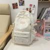 Rucsac din Nylon cu Imprimeu Fundițe Drăguțe pentru Fete Geantă Școlară cu Capacitate Mare Rucsac Student cu Buzunare Multiple